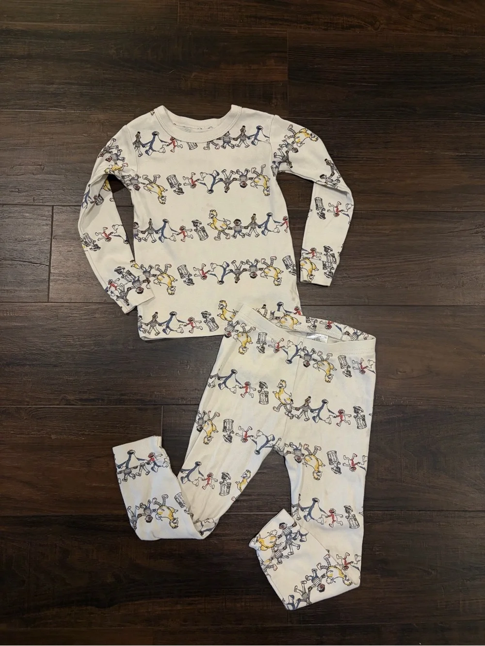 Baby Gap 3T Sesame Street Pajama Set Elmo Cookie Monster Organic Cotton